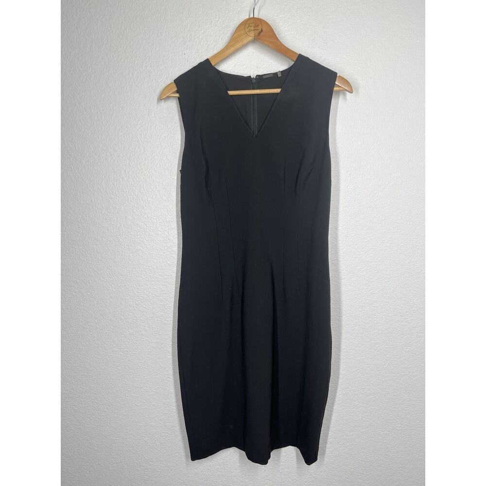 Elie Tahari Women’s Gwynth Black V- Neck Sheath Dress Size 6 Wool Blend
